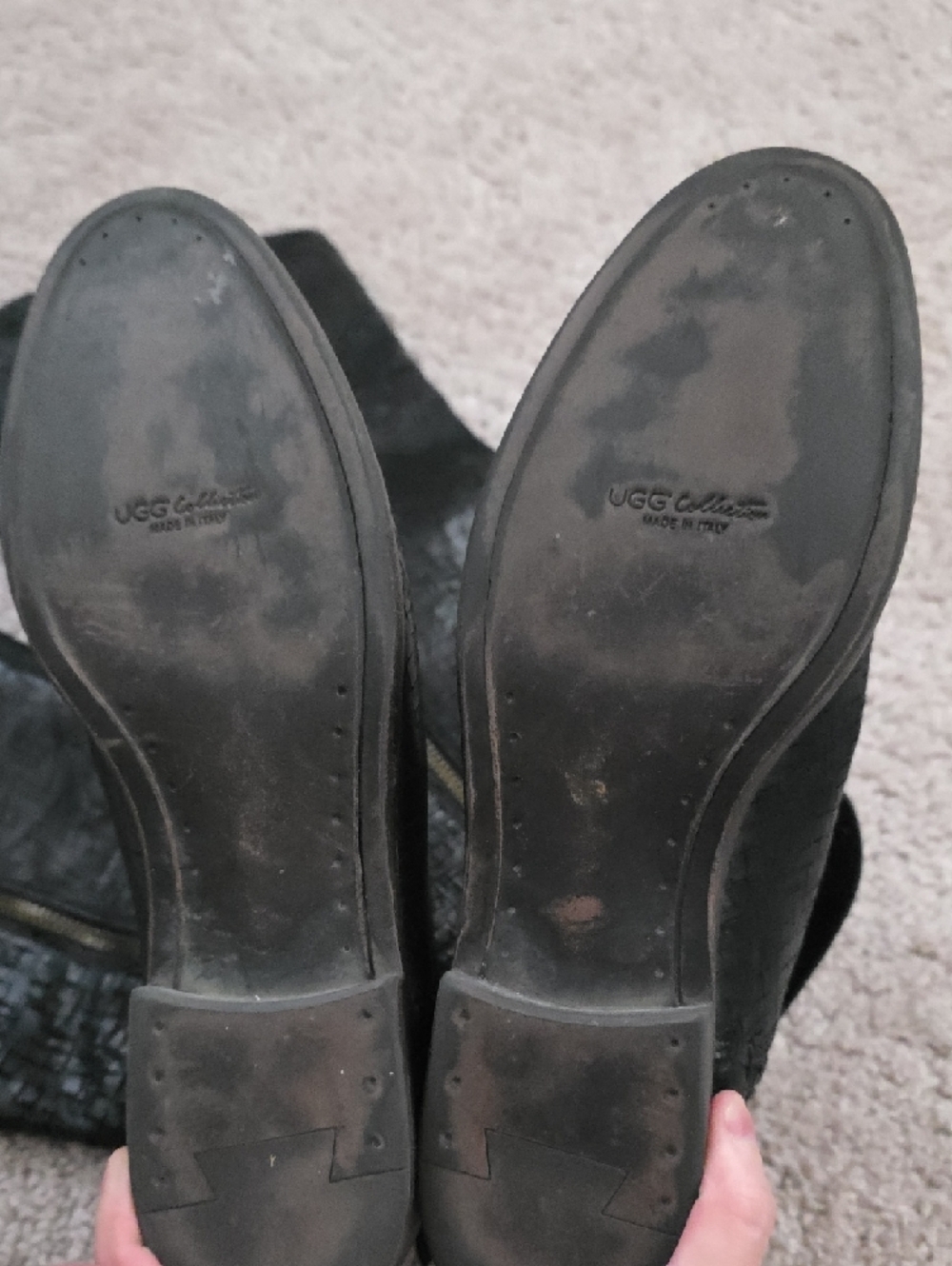 Ugg Collection Black Over-the-Knee Buckle Riding Boots - Picture 2 of 6